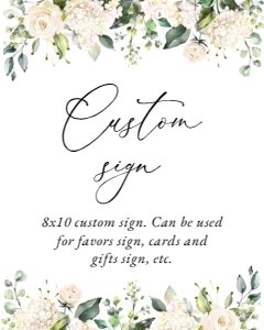 Cream White Flowers Custom Sign - Birthday Sign - Party Sign design preview