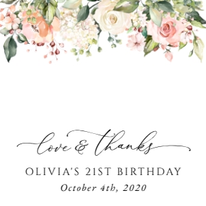 Pink, Orange and White Flowers Birthday Favor Tags design preview
