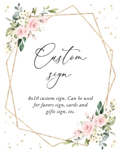 Pink Flowers and Gold Confetti Wedding Bundle - Party Items design preview