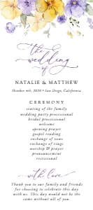 Purple and Yellow Flowers Wedding Program, Wedding Stationery, Printable File, SH130: Purple and Yellow Flowers Wedding Bundle - Party Items