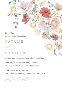 Colorful Flowers Wedding Invitation, Wedding Stationery, Printable File, SH131: Colorful Flowers Wedding Bundle - Party Items