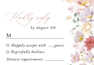 Colorful Flowers Wedding RSVP Card, Wedding Stationery, Printable File, SH131: Colorful Flowers Wedding Bundle - Party Items