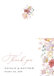 Colorful Flowers Folded Thank You Card, Wedding Stationery, Printable File, SH131: Colorful Flowers Wedding Bundle - Party Items
