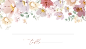 Colorful Flowers Wedding Place Card - Escort Card design preview