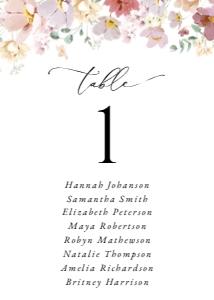 Colorful Flowers Seating Card, Wedding Stationery, Printable File, SH131: Colorful Flowers Wedding Bundle - Party Items