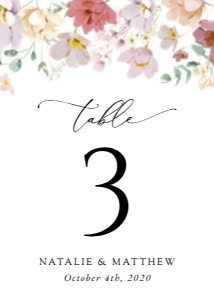 Colorful Flowers Table Numbers, Wedding Stationery, Printable File, SH131: Colorful Flowers Wedding Bundle - Party Items