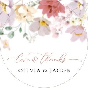 Colorful Flowers Wedding Circle Favor Tags, Gift Tags, Printable File, SH131: Colorful Flowers Wedding Bundle - Party Items