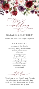 Burgundy, Purple and Pink Flowers Wedding Program, Wedding Stationery, Printable File, SH132: Burgundy, Purple and Blush Flowers Wedding Bundle - Party Items