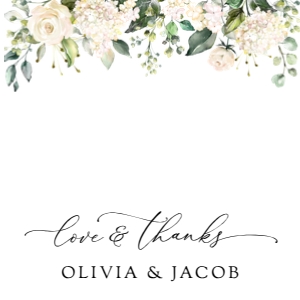 Cream White Flowers Wedding Favor Tags design preview