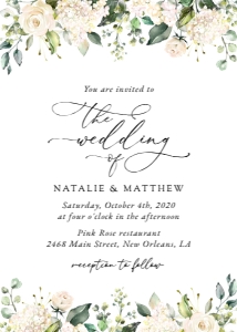 Cream White Flowers Wedding Bundle - Party Items design preview