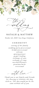 White Flowers Wedding Program, Wedding Stationery, Printable File, SH133: Cream White Flowers Wedding Program - Wedding Itinerary