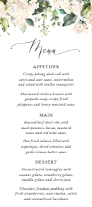 Cream White Flowers Bridal Shower Menu design preview