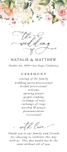 Pink, Orange and White Flowers Wedding Program - Itinerary design preview