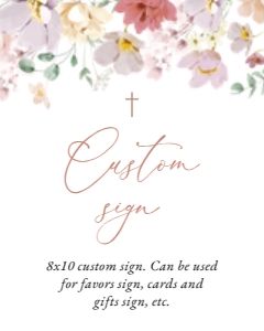 Colorful Flowers Custom Sign - Baptism - First Holy Communion design preview