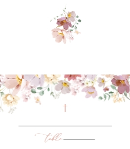 Colorful Flowers Place Card, Tent Card, Baptism, First Holy Communion, Printable File, SH144 SH145: Colorful Flowers First Holy Communion Mini Bundle - Party Items