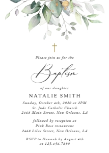 Greenery and Gold Baptism Mini Bundle - Party Items design preview
