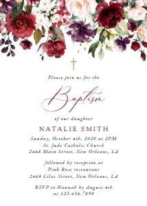 Burgundy, Purple and Blush Flowers Baptism Mini Bundle design preview