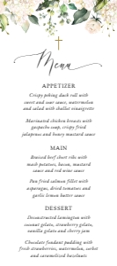 Cream White Flowers Menu - Baptism - First Holy Communion design preview