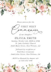 Pink, Orange and White Flowers First Holy Communion Mini Bundle design preview
