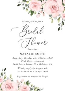 Blush Pink Flowers Bridal Shower Invitation design preview
