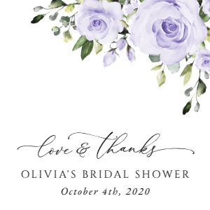 Purple Flowers Bridal Shower Square Favor Tags, Gift Tags, Printable File, SH162: Purple Flowers Bridal Shower Mini Bundle - Party Items