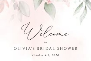 Blush Pink Flowers Welcome Sign, Bridal Shower Sign, Printable File, SH165, 24x36: Blush Pink Flowers Bridal Shower Mini Bundle - Party Items