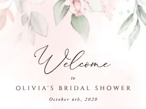Blush Pink Flowers Welcome Sign, Bridal Shower Sign, Printable File, SH165, 18x24: Blush Pink Flowers Bridal Shower Mini Bundle - Party Items