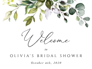 Eucalyptus Leaves and Greenery Welcome Sign - Bridal Shower Sign design preview