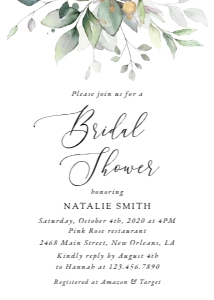 Greenery and Gold Bridal Shower Mini Bundle - Party Items design preview