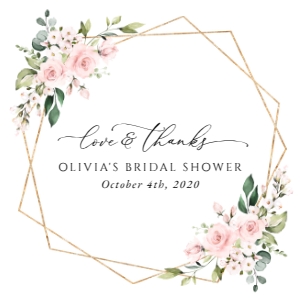 Blush Pink Flowers Bridal Shower Favor Tags design preview