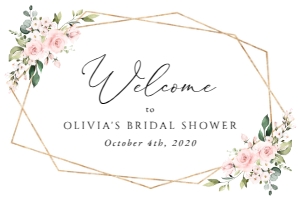 Blush Pink Flowers Welcome Sign - Bridal Shower Sign - Party Sign design preview