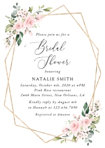 Blush Pink Flowers Bridal Shower Invitation design preview