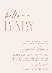 Minimal Boho Baby Shower Invitation design preview