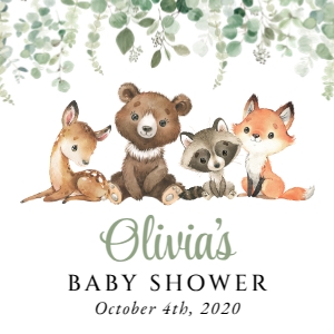 Forest Animals and Greenery Baby Shower Favor Tags design preview