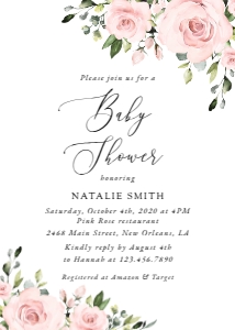 Blush Pink Flowers Baby Shower Mini Bundle - Party Items design preview