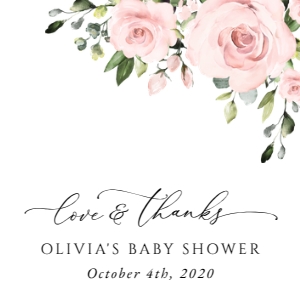 Blush Pink Flowers Baby Shower Favor Tags design preview