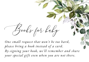 Eucalyptus Books For Baby, Baby Shower Stationery, Printable File, SH200: Eucalyptus Leaves and Greenery Baby Shower Mini Bundle
