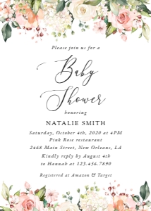 Pink, Orange and White Flowers Baby Shower Mini Bundle design preview