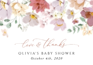 Colorful Flowers Baby Shower Thank You Card design preview
