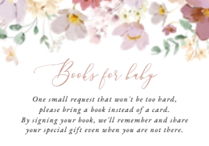 Colorful Flowers Books For Baby, Baby Shower Stationery, Printable File, SH205: Colorful Flowers Baby Shower Invitation Suite