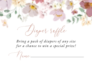 Colorful Flowers Diaper Raffle, Baby Shower Stationery, Printable File, SH205: Colorful Flowers Baby Shower Invitation Suite