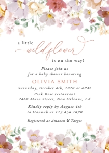 Colorful Flowers Baby Shower Invitation design preview