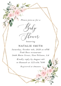 Blush Pink Flowers Baby Shower Invitation design preview
