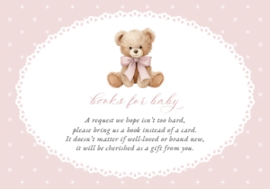 Teddy Bear, Pink Polka Dots Books For Baby, Girl Baby Shower, Printable File, SH218: Teddy Bear and Pink Polka Dots Baby Shower Mini Bundle