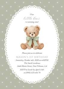 Teddy Bear and Green Polka Dots First Birthday Mini Bundle design preview