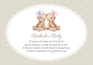 Teddy Bear, Beige Polka Dots Books For Baby, Gender Reveal, Printable File, SH225: Teddy Bear and Beige Polka Dots Gender Reveal Mini Bundle