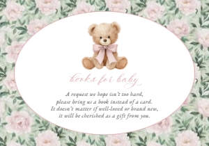Teddy Bear, Pink Flowers Books For Baby, Girl Baby Shower, Printable File, SH231: Teddy Bear and Pink Flowers Baby Shower Mini Bundle