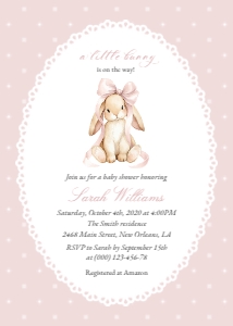 Cute Bunny and Pink Polka Dots Baby Shower Mini Bundle design preview