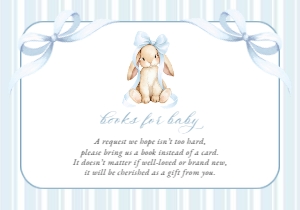 Bunny, Blue Stripes Books For Baby, Boy Baby Shower, Printable File, SH249: Cute Bunny and Blue Stripes Baby Shower Mini Bundle