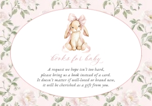 Cute Bunny, Pink Flowers Books For Baby, Girl Baby Shower, Printable File, SH253: Cute Bunny and Pink Flowers Baby Shower Mini Bundle